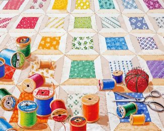 Quilt Spools diamond painting