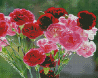 Red And Pink Carnations diamond painting