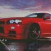 Red Nissan R34 diamond painting