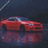 Red Nissan R34 Car diamond painting