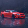 Red Nissan R34 Car diamond painting