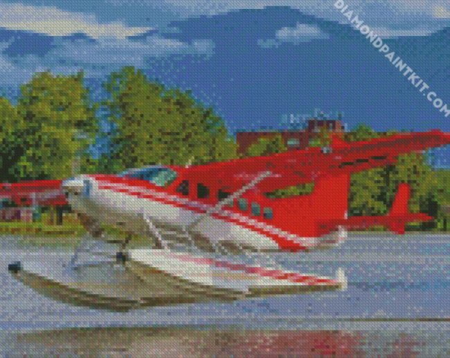 Red Seaplane diamond painting