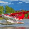 Red Seaplane diamond painting