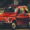 Red Vintage Fiat Car diamond painting