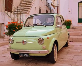 Retro Fiat Car diamond painting