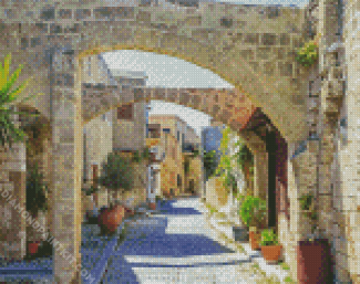 Rhodes Old Town diamond painting