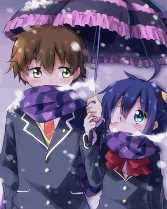 Rikka And Yuta In Winter diamond painting