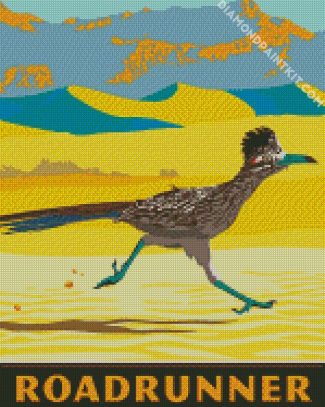 Roadrunner Illustration diamond painting