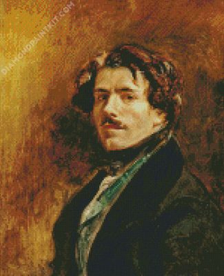 Self Portrait With Green Vest Delacroix Eugene diamond painting