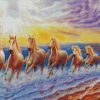 Seven Horses On Beach diamond painting