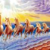 Seven Horses On Beach diamond painting