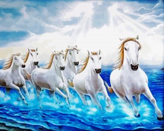 Seven Horses Running diamond painting