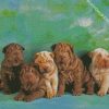 Shar Pei Puppies diamond painting