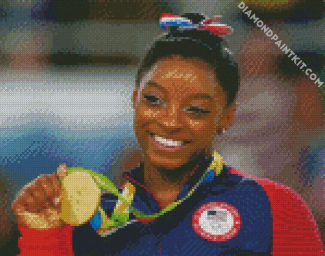 Simone Biles diamond painting