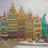 Snowy Antwerp Belgium diamond painting