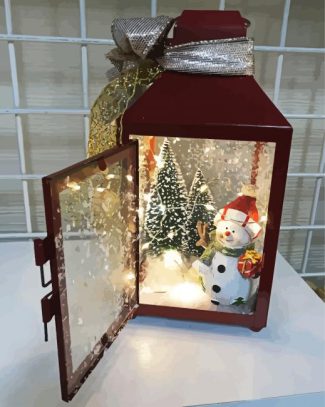 Snowy Christmas Lantern diamond painting