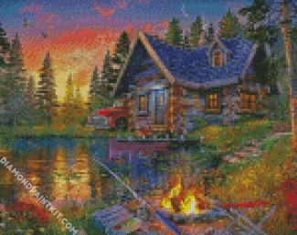 Spring Campfire diamond painting