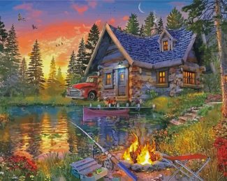 Spring Campfire diamond painting