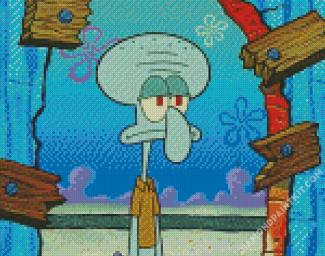 Squidward diamond painting