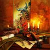 Still Life Violin And Candles diamond painting