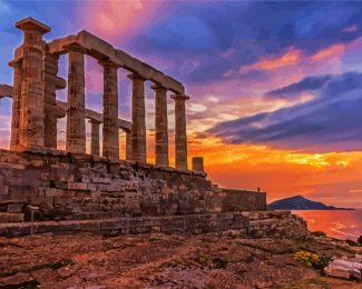 Sunset At Parthenon diamond painting