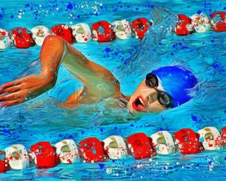 Swimmer diamond painting