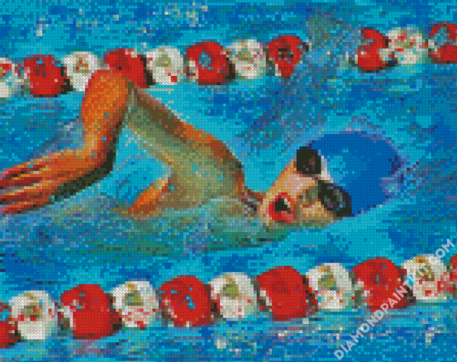 Swimmer diamond painting