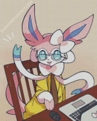 Sylveon Wearing Glasses diamond painting