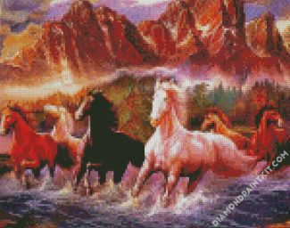 The Seven Horses Art diamond painting