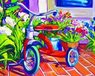 Tricycle In The Backyard diamond painting