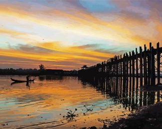 Bein Bridge Myanmar diamond painting