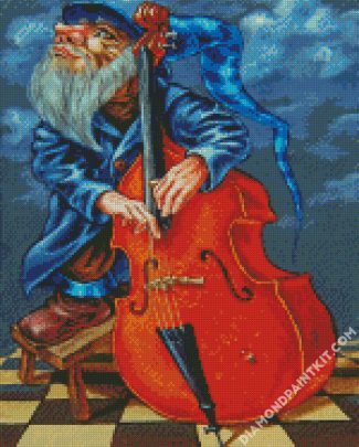 Upright Bass Player diamond painting