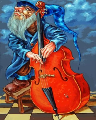 Upright Bass Player diamond painting