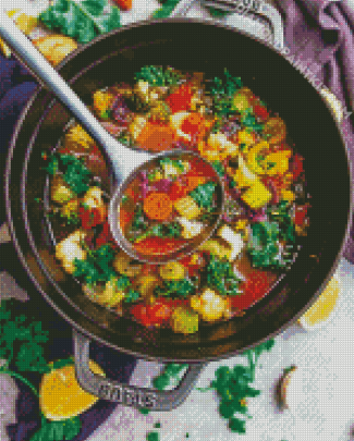 Vegetable Detox Soup diamond painting