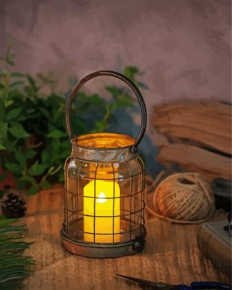 Vintage Candle Lantern diamond painting