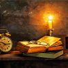 Vintage Candle Light And Book diamond painting