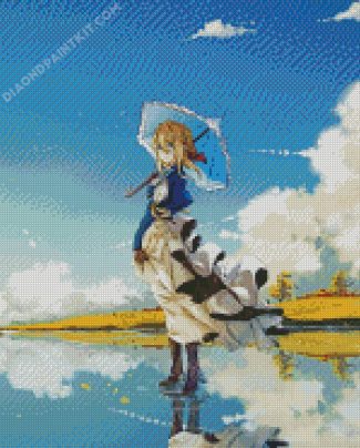 Violet Evergarden Holding Umbrella diamond painting