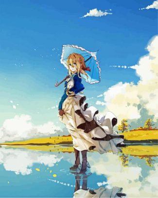 Violet Evergarden Holding Umbrella diamond painting