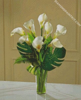 White Calla Lilies Bouquet diamond painting