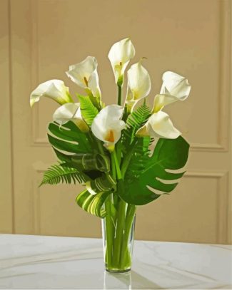 White Calla Lilies Bouquet diamond painting