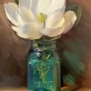 White Flowers In Mason Jar diamond painting