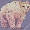 White Owlbear diamond painting