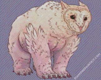 White Owlbear diamond painting