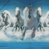 White Seven Horses diamond painting