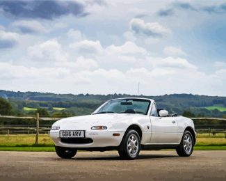 White Mazda Mx5 Car diamond painting