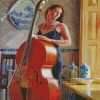 Woman Playing Upright Bass diamond painting