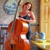 Woman Playing Upright Bass diamond painting