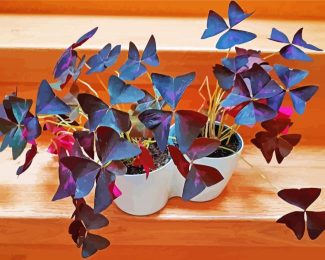 Wood Sorrels Oxalis Plant Pots diamond painting