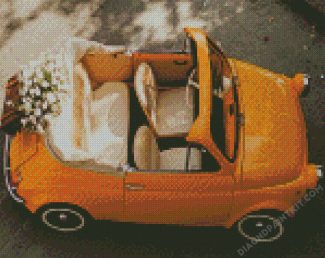 Yellow Vintage Fiat diamond painting