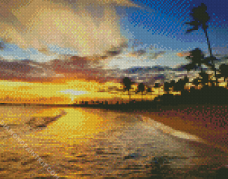 Aesthetic Poipu Beach Kauai diamond painting